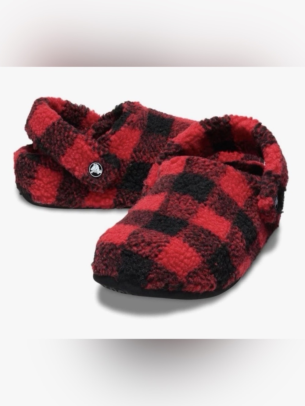 Crocs Cozzzy Slipper Men’s various sizes Red Black Buffalo Check Cozy Sherpa NEW